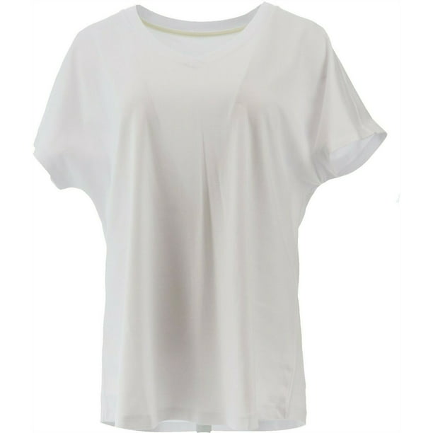 Isaac Mizrahi Essentials Pima Cotton Dolman Slv T-Shirt Blue Iris S NEW A378935
